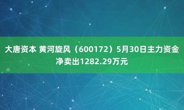 大唐资本 黄河旋风（600172）5月30日主力资金净卖出1282.29万元