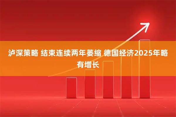 泸深策略 结束连续两年萎缩 德国经济2025年略有增长